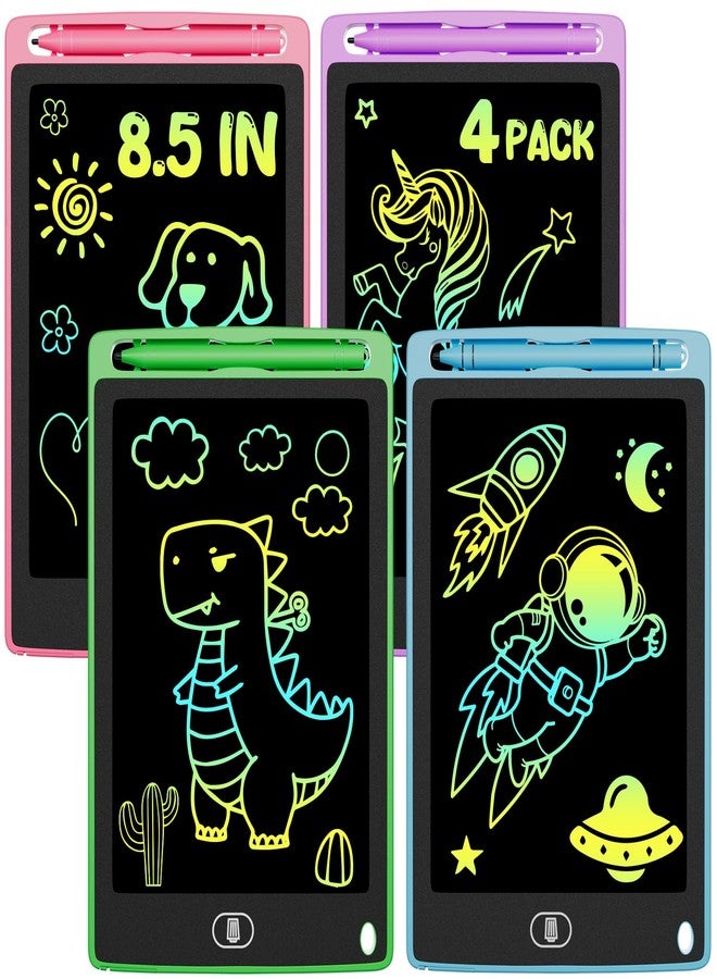 Electight 4-Pack LCD Writing Tablet for Kids 8.5 Inch, Colorful Doodle Board Drawing Pad Set, Erasable Electronic Educational Toys for Girls Boys Ages 3-8, Travel-Friendly with Lock Function & Stylus Pens - Image 1